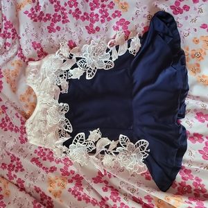 Navy Peplum floral top